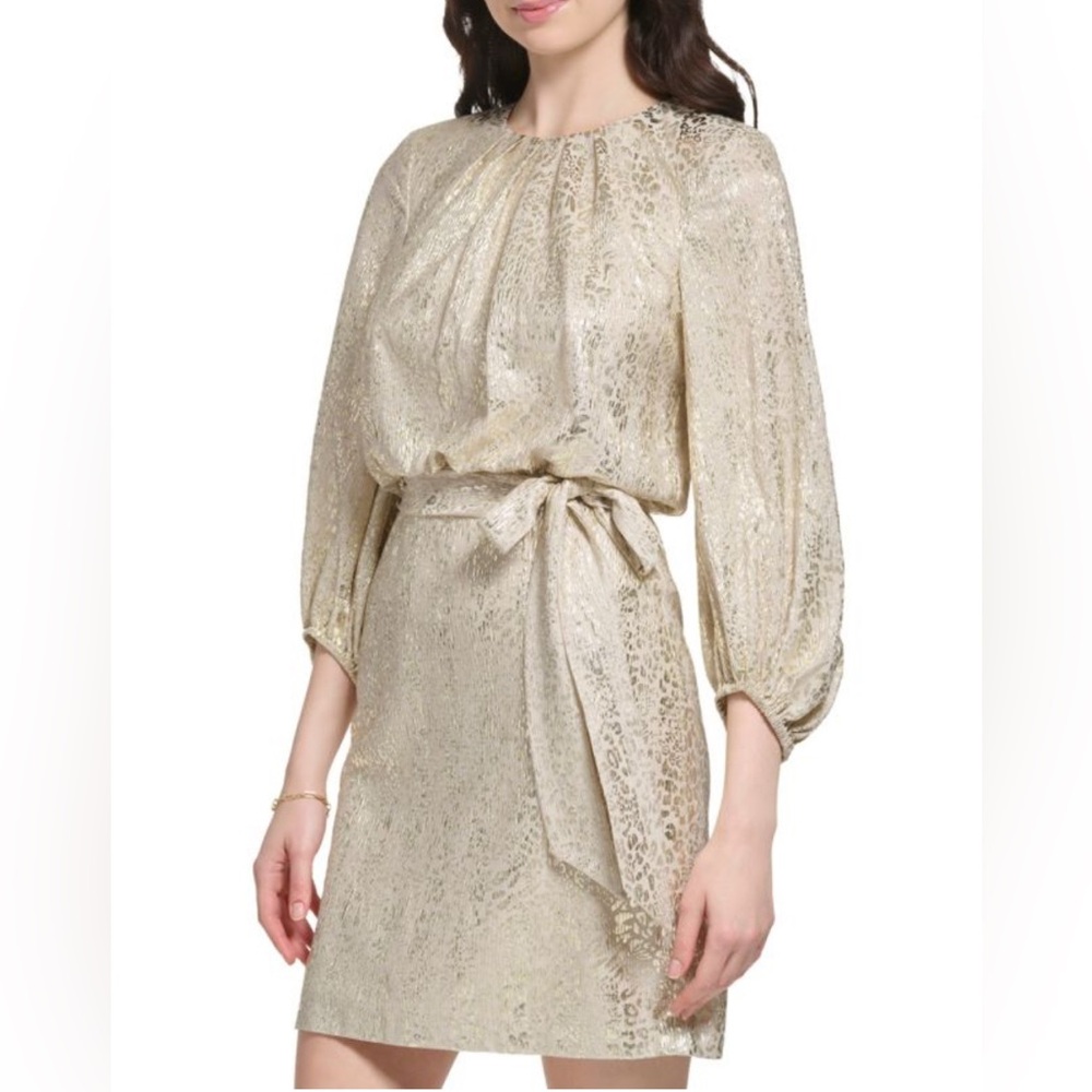 Vince Camuto Gold Long Sleeve Dress